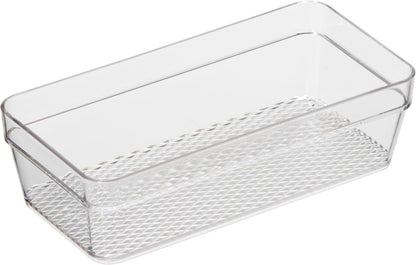 Oggi Clear Drawer Organizer - 3" X 12.5" - Ideal for Organizing Kitchen Drawers, Office, Desk, Silverware, Kitchen Utensils, Cosmetics and Bathrooms