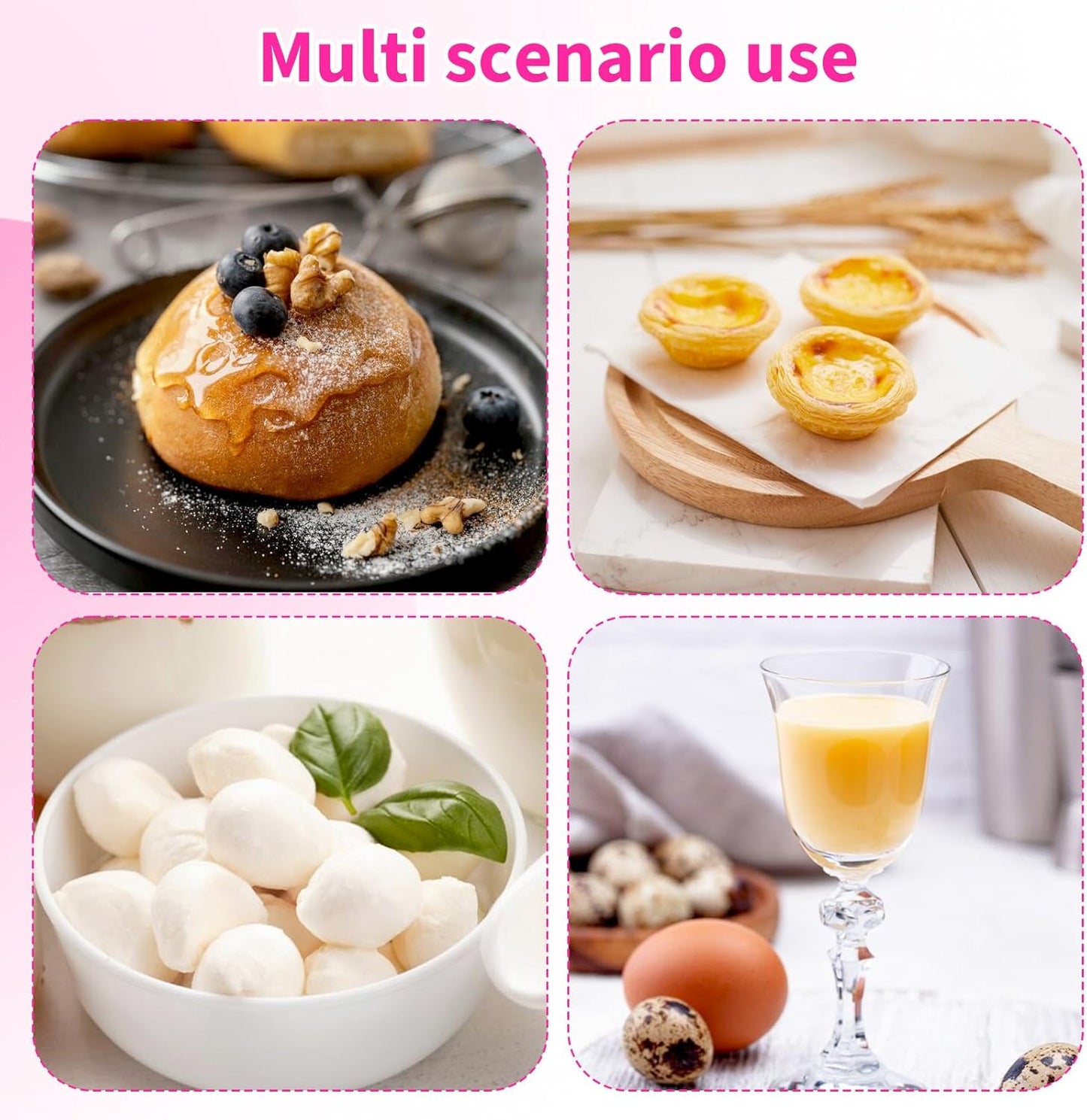 Egg Separators for Yolk, Pink Egg Separators Stainless Steel Kitchen Gadget, Long Handle Eggs Yoke Separator for Baking Cooking and Culinary Preparation