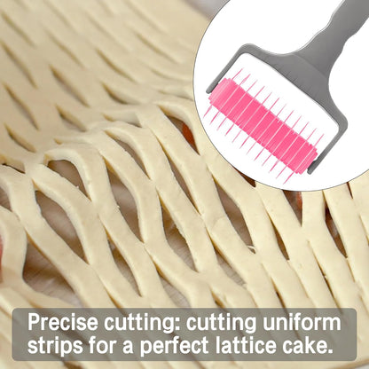 2 Pack Pastry Cutting Wheel, Pastry Wheel Decorator Pie Crust Pastry Wheel and Cutter for Cutting Pastry, Rolled Pastry Pie Crimper, Baking & Cooking Tool for Apple Pie Crust or Ravioli Pasta