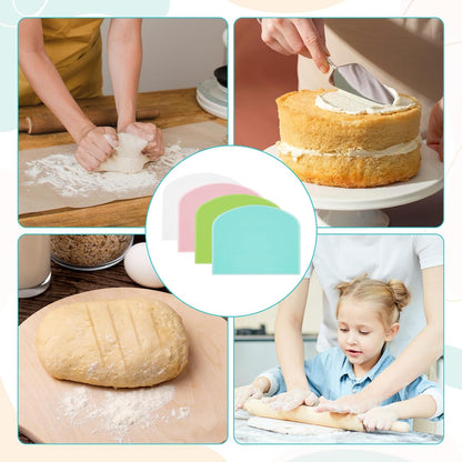 20 Pcs Plastic Dough Scraper, Sourdough Bread Baking Supplies, Multipurpose Flexible Dough Cutter Bowl Scraper Tool, Baking Bench Scraper Kitchen Tools for Cake Bread Pizza Pastry Icing Fondant