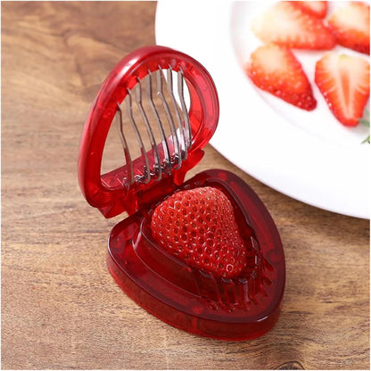 yongduogongsi Strawberry Slicer Cutter Strawberry Corer Strawberry Huller Fruit Leaf Stem Remover Salad Cake Egg Tools Kitchen Accessories