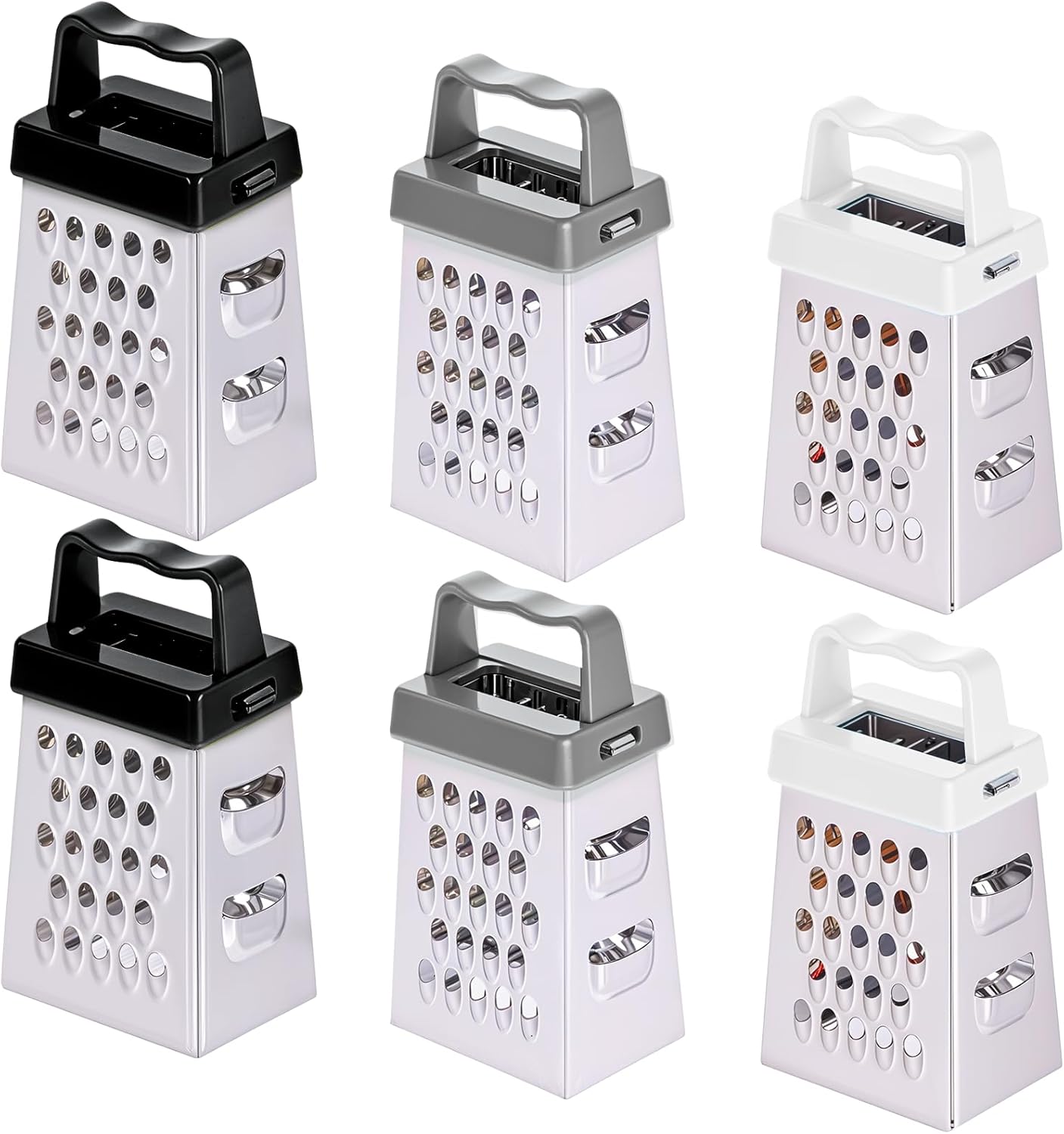 6 Pcs Small Grater Mini Cheese Grater Handheld Slicer Professional Stainless Steel with 4 Sides Food Shredder Safe Zester for Kitchen Cheese Garlic Ginger Vegetable Potatoes