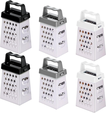 6 Pcs Small Grater Mini Cheese Grater Handheld Slicer Professional Stainless Steel with 4 Sides Food Shredder Safe Zester for Kitchen Cheese Garlic Ginger Vegetable Potatoes