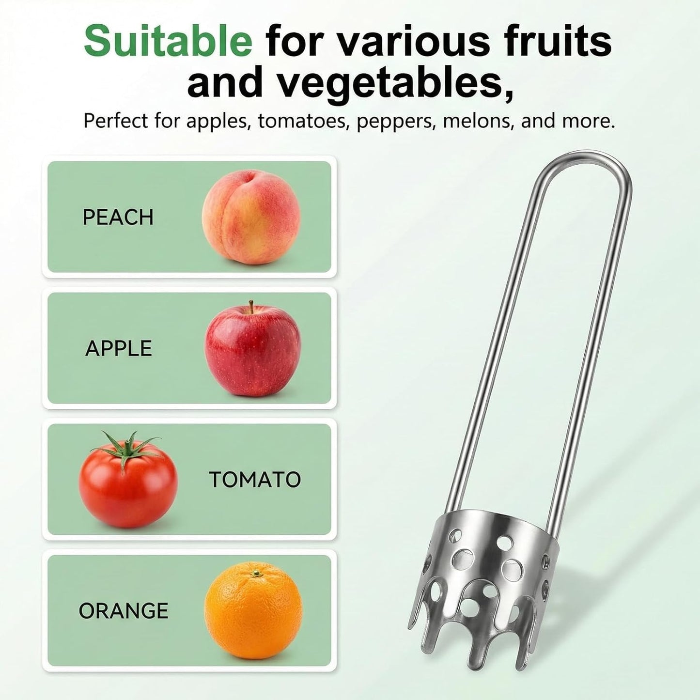 3 PCS Red Bell Pepper Seed Corer Fruit and Vegetable Corer Tool Stainless Steel Practical Kitchen Gadgets Universal Multifunctional Core Remover for Pepper Apple Pineapple Pear Easy Clean