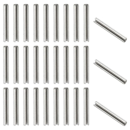 PATIKIL Slotted Spring Pin, 50 Pcs 1/8" x 3/4" (3.2mm x 20mm) 304 Stainless Steel Split Roll Pins Spring Dowel for Home Improvement Automotive Machine Repair, Silver - Colors B
