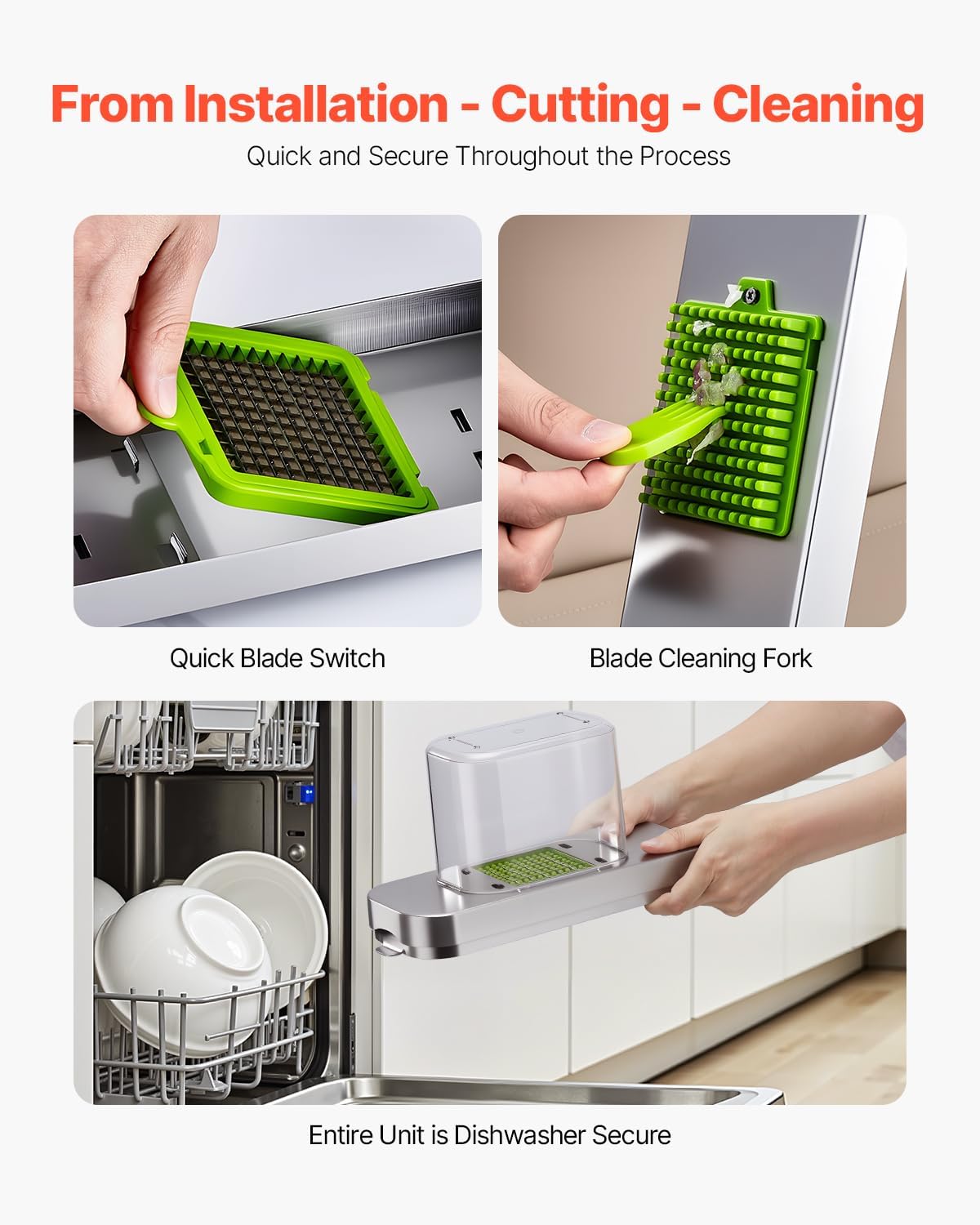 VEVOR Vegetable Chopper Mandoline Slicer, All-in-1 Food Veggie Cutter with 9 Stainless Steel Blades, Cheese Grater Onion Potato Dicer with Container,Salad Spiralizer Kitchen Gadgets&Essentials