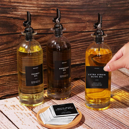 Molimoli - Premium Olive Oil Dispenser Bottles for Kitchen with Pourer - Oil and Vinegar Dispenser Set, Glass Dispenser for Kitchen, Dispenser Bottle of 350ml - Set of 2
