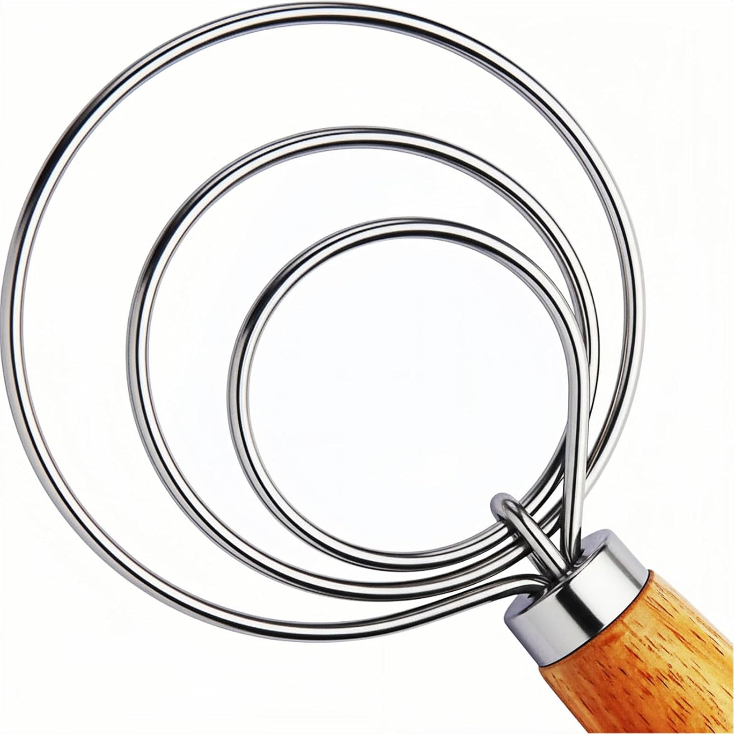 TEEVEA Danish Dough Whisk Stainless Steel for Sourdough Pizza and Bread Baking