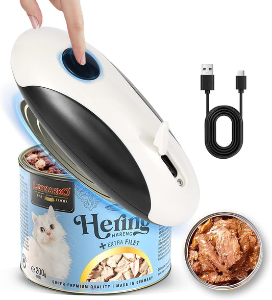 Rechargeable Electric Can Opener, Hands Free for seniors，Food Safe Automatic Can Opener with Smooth Edge,Easy to Use,Works with All Standard Cans