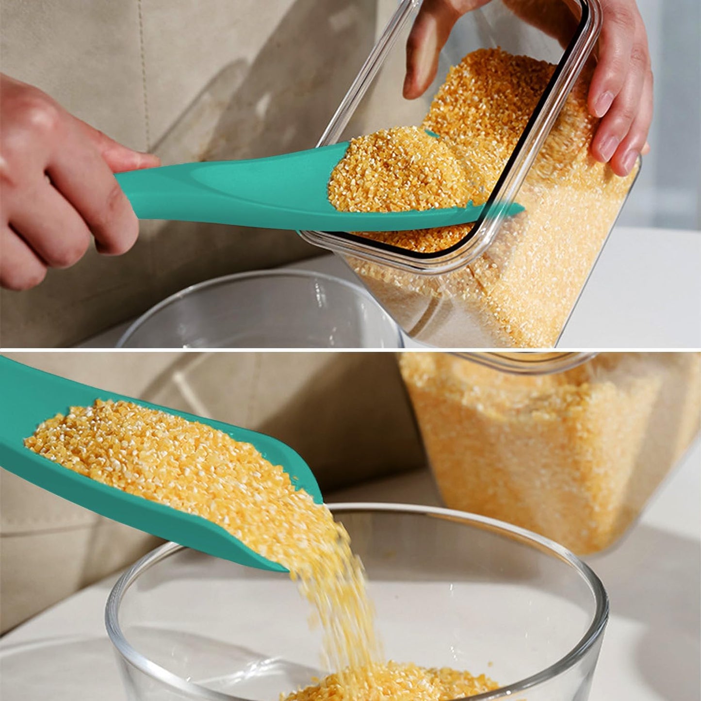 Silicone Spatula Spoon, Great for Both Cooking and Serving Durable BPA-Free Matte Black Silicone, Seamless Design, Safe for Nonstick Cooking Surfaces, 2-Pcs, Gray