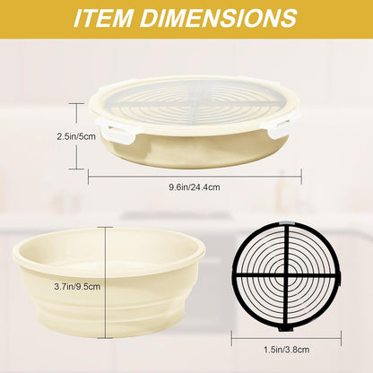 FJNATINH Collapsible Batter Bowl - Mess Free Better Breader Shaker Bowl with Lid Breading Shaker Container - Great for Fried Fish, Fried Chicken, Onion Rings, Wings & More,No Leak,Easy to Store