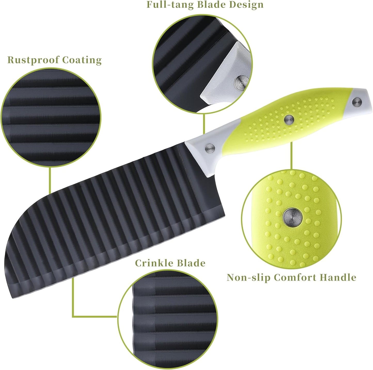 VRUIFA French Fry Cutter for Wave Fries, Crinkle Cutter for Veggies, Potatoes, Cucumber, Carrot and Fruit, with Non-slip Handle, Dishwasher Safe