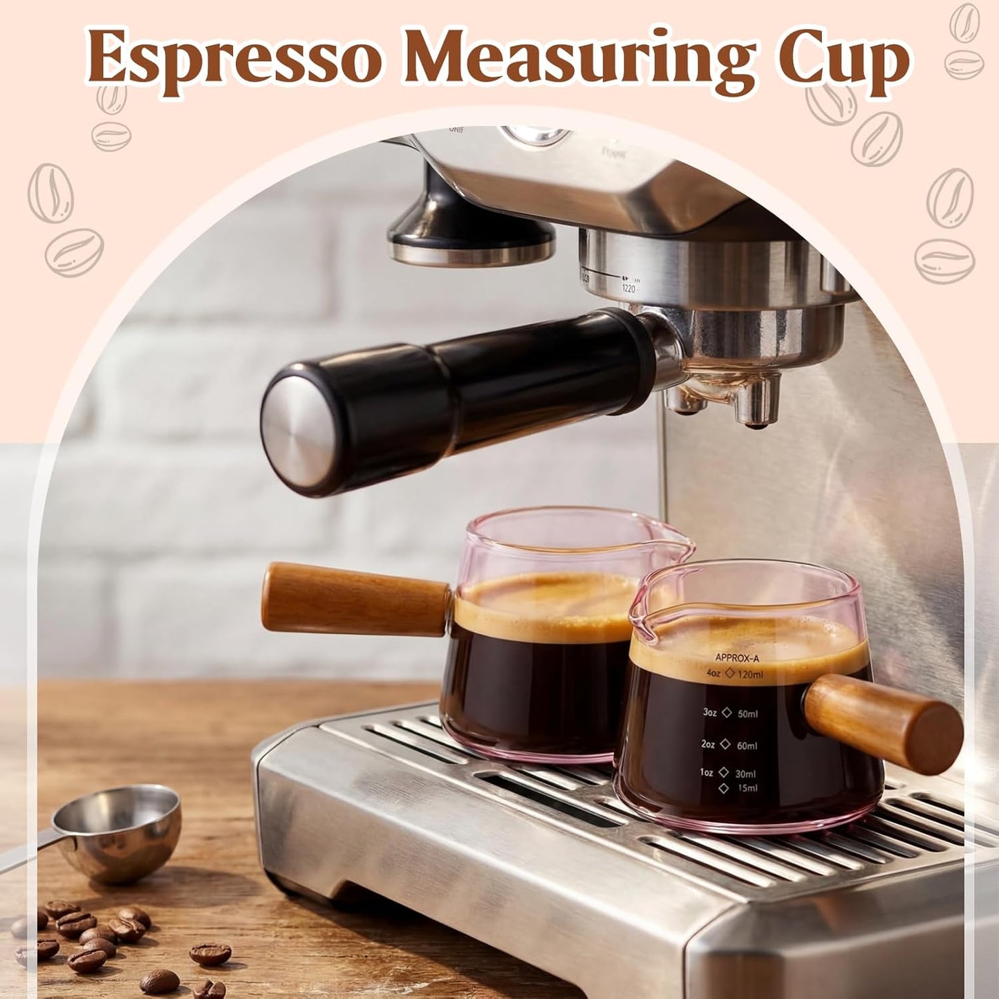Willinglong 2 Pcs Espresso Cups, 4 oz Espresso Shot Glasses with V-shaped Spouts and Handle, Small Cute Glass Measuring Cup, Milk Frothing Pitcher for Coffee Bar Accessories(Emerald Green)