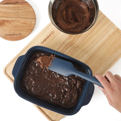 Calphalon Prime Scraper Set, 2-Piece Silicone Kitchen Scraper Set, Flexible Baking & Cooking Scrapers, Heat-Resistant Nonstick-Safe Tools with Ergonomic Handles, Navy