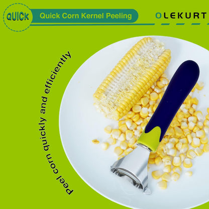 Corn Shaped Corn Stripper, Corn Peeler for Corn on the Cob Remover Tool, Corn Thresher with Good Grips (Green-yellow)…
