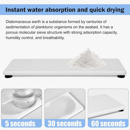 Quick Dry Sink Caddy Kitchen Sink Organizer, Water Absorbing Stone Tray for Sink, Stone Drying Tray, Diatomite Faucet Mat & Protector, Dispenser Sponge Holder, Stone Soap Tray for Bathroom Counter