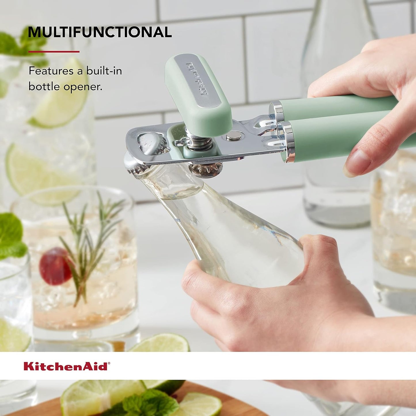 KitchenAid Gourmet Multifunction Can Opener/Bottle Opener, 8.36-Inch, Black