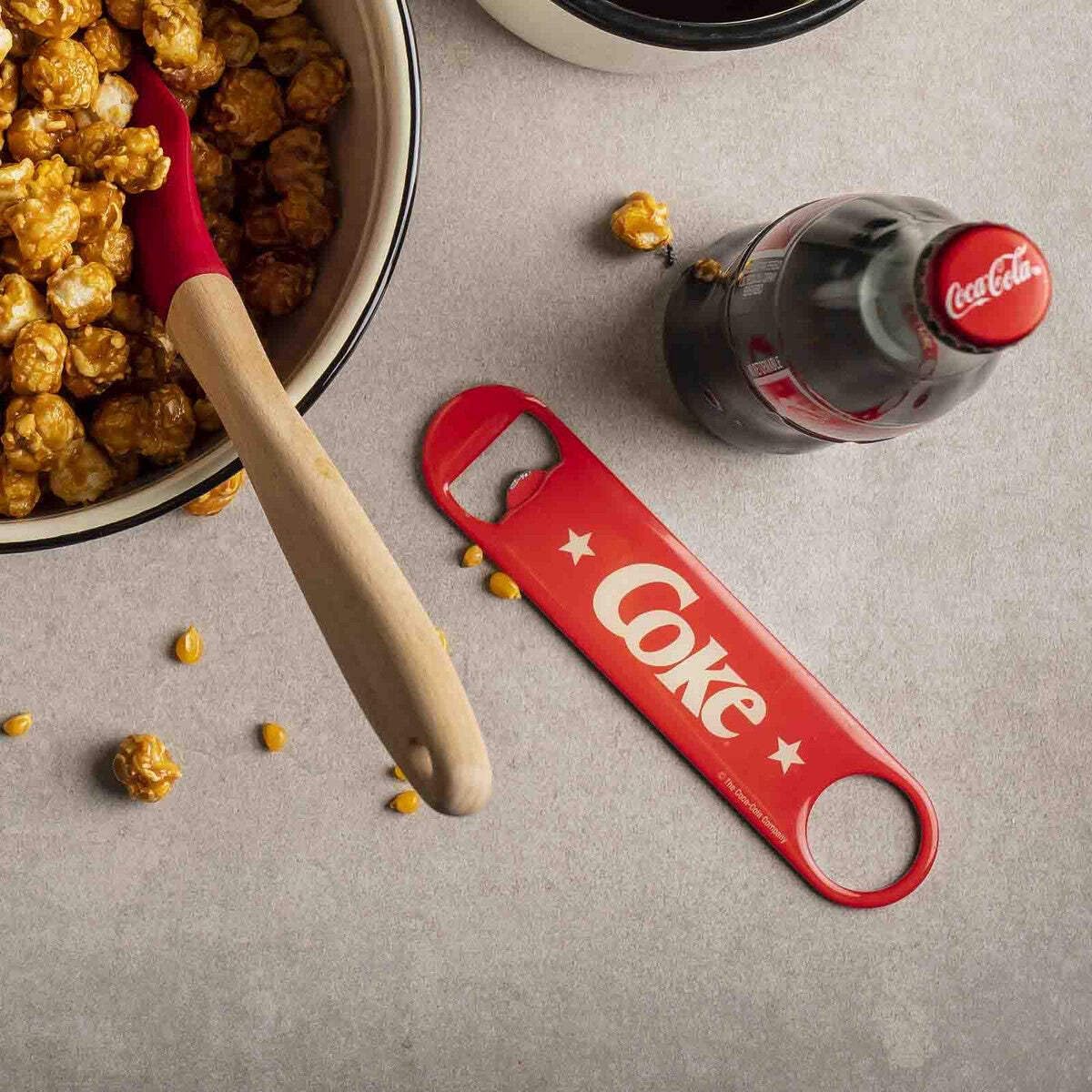 Tablecraft Stainless Steel Coca-Cola Bottle Opener Fridge Magnet, Red