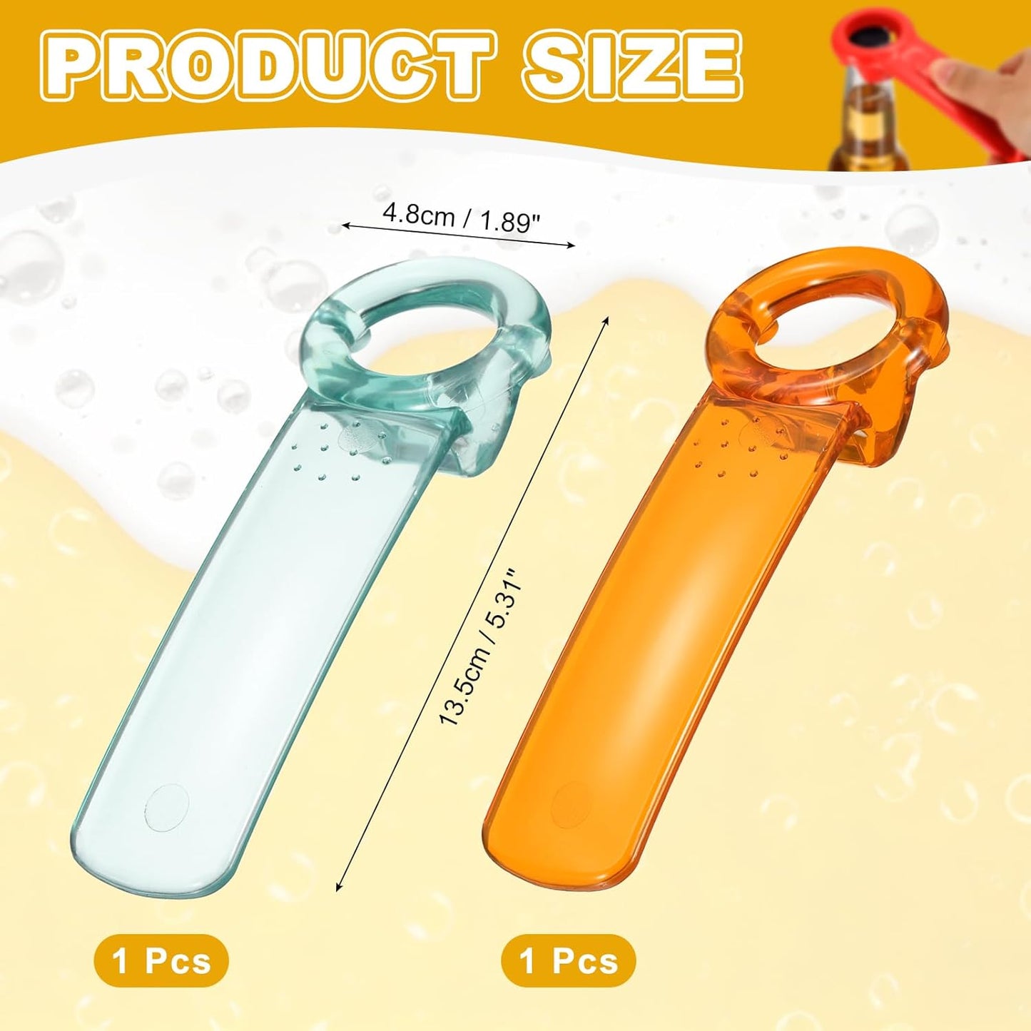 uxcell 2 Pcs Jar Key Lid Opener, Plastic Jar Lid Opener Easy Grip Multifunctional Durable Can Open Tool for Elderly Seniors Women Weak Hands Easy-use by Anyone, Orange/Sky Blue