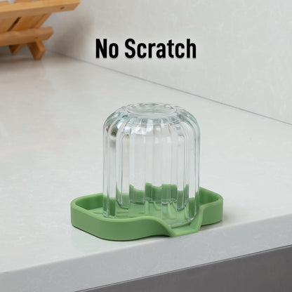 Zulay Kitchen (9x3.5in Sponge Holder for Kitchen Sink - Flexible Heavy-duty Multipurpose Sink Caddy - Counter Organizer for Kitchen, Bathroom, Makeup, Trinkets & More! (Grey)