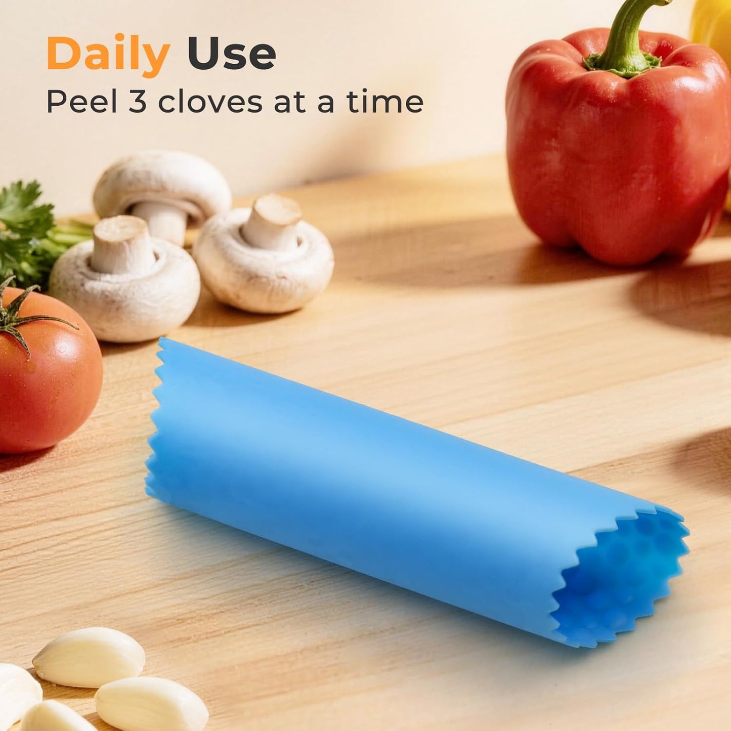 Silicone Garlic Peeler Tube Roller, Effortless Single & Bulk Clove Peeling, Odor-free Kitchen Tool, Stores 10-12 Cloves (Black,Green)