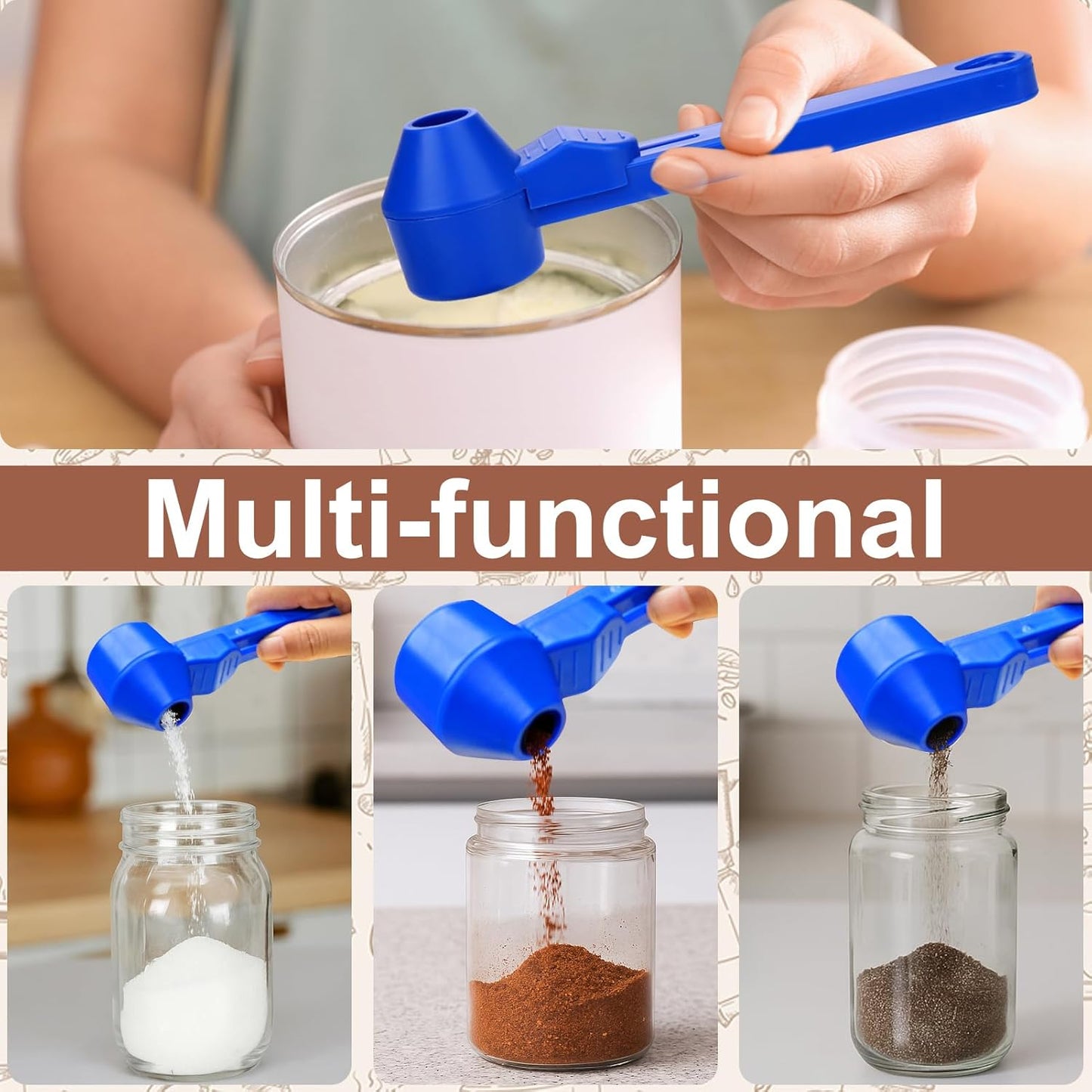 Palksky Coffee Scoop & Funnel for Reusable K Cup Refillable Coffee Pods, 2 Tablespoon Slide Coffee Measuring Funnel Scooper,1PCS
