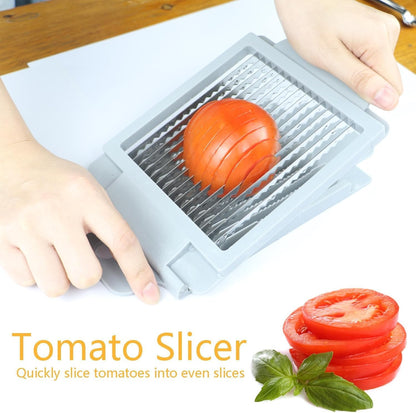 Tomato Slicer with 15 Sharp Blades | Stainless Steel Vegetable & Fruit Cutter | Easy-Grip Handle for Effortless Slicing | Lightweight Time-Saving Kitchen Tool