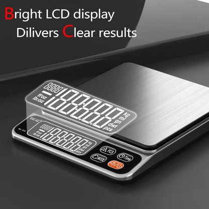 Mini Scale,6.6lb Scale for Grams,Digital Scale Food，Cooking Scale and Food Scales for Kitchen，Food Scale Grams and Ounces,Grams Scale,7Units,Auto Off,Tare,PCS,LCD Display