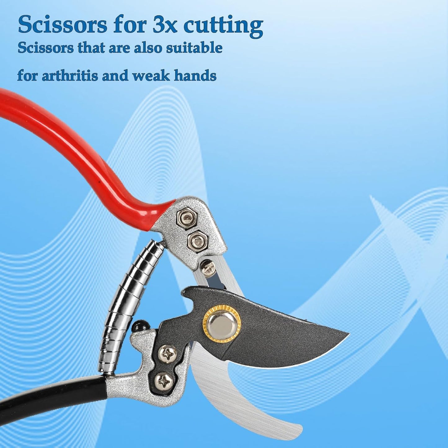 Premium Germany Pruning Shears, Work 3 Times Easier, Pruners Heady Duty, Sharp Garden Clippers Cut Fresh Flower, Hedge, Herb, Indoor Plants, Gardening Tools Scissors, Arthritis Weak Hand Snips