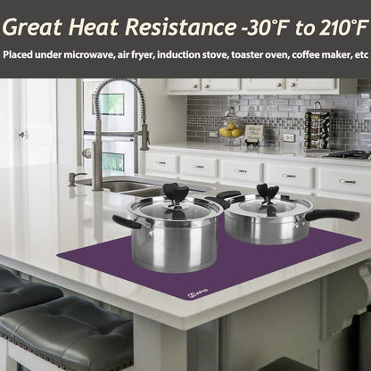 Extra Large Silicone Mat 36" x 24" Place Mats, Heat Resistant Mat for Kitchen Countertop Protector, Thick Placemats Washable Silicone Mats for Kitchen Counter Mat Dining Table Mat, Grey, Sapid