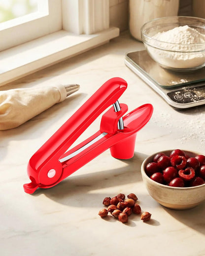 Cherry Pitter, Cherry Pit Remover Tool Cherries Corer Pitter with Hand-held Push, Olive Seed remover stones with lock design, Durable Cherries seed Corer for Cherry Jam -Black