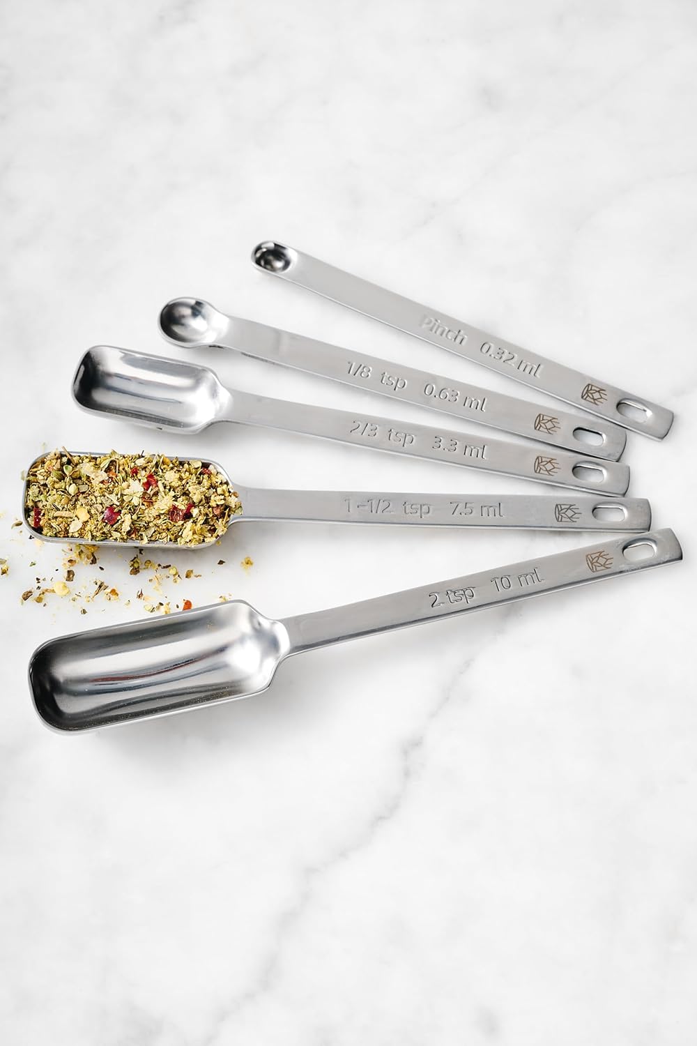 King Arthur Baking Company Odd-Sized Measuring Spoons, 18/8 Stainless Steel, 5-Piece Set, Precision Measures, For Baking And Cooking