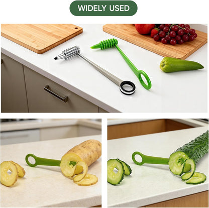 Potato Spiral Cutter and Spiral Potato Cutter, 4-Piece Vegetable Spiralizer Set with Dual Designs,Create Fun Twists for Daily Meals and Party Platters,Compact Kitchen Tool for Healthy Food Preparation