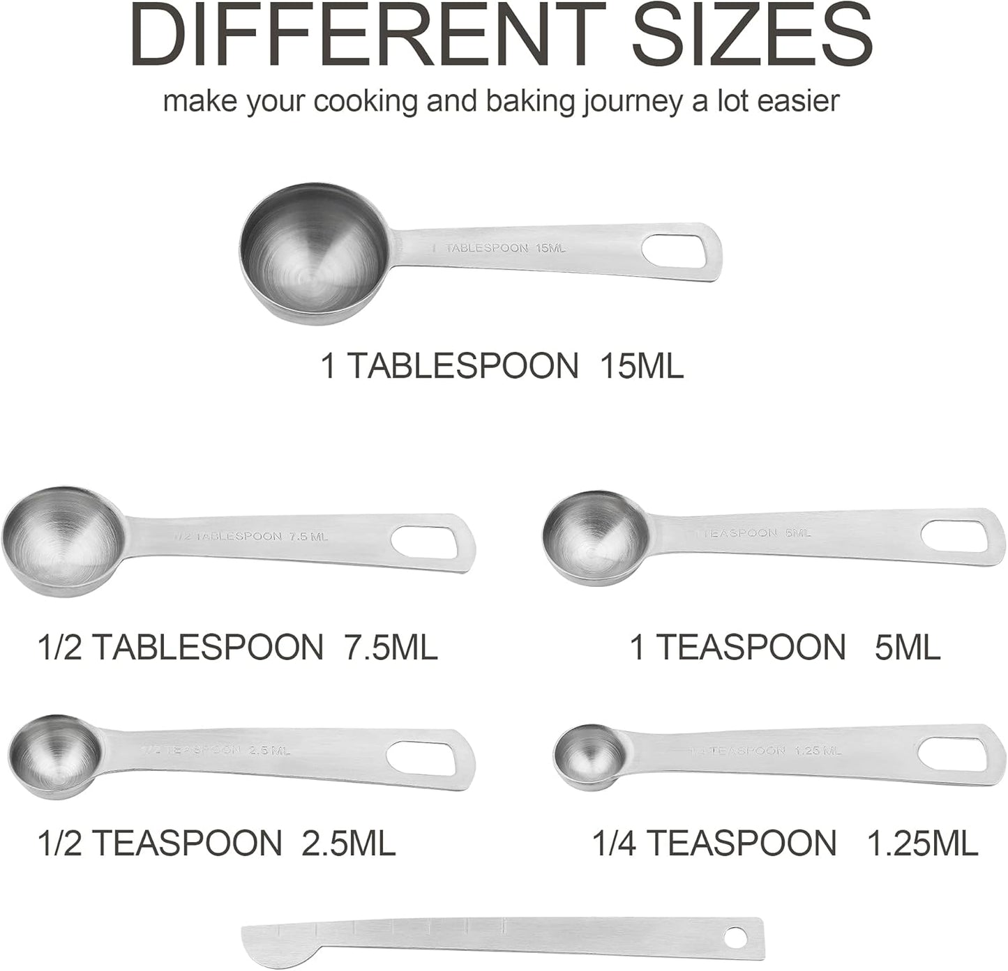 Smithcraft Measuring Cups and Spoons Set, 18/8 Stainless Steel Measuring Cups and Spoons for Kitchen & Baking, Heavy Duty Metric & US 8 Measuring cups, 9 Measuring Spoons Set