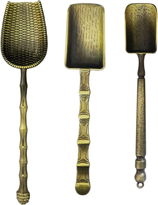 Coffee Scoop Alloy Retro Tea Scoop For Loose Tea Vintage Measuring Spoons Home Decor,set of 8