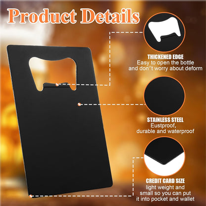 QTLCOHD 20 Pack Flat Bottle Opener 7 Inch Stainless Steel Bottle Openers Bulk Black Beer Bottle Opener Bartender for Kitchen Bar or Restaurant