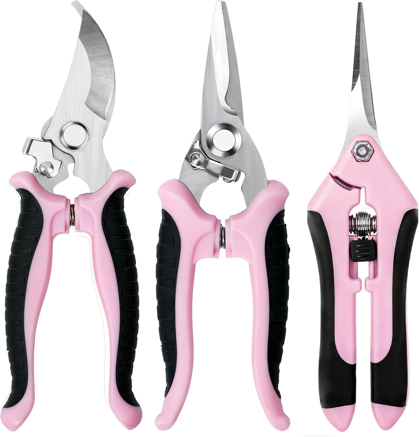 EWPJDK 3 Pack Garden Pruning Shears, Stainless Steel Shears, Gardening Shears, Scissors, Garden Clippers, Pruning Snips, Pruning Shears for Gardening Tools