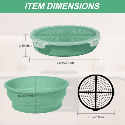 FJNATINH Collapsible Batter Bowl - Mess Free Better Breader Shaker Bowl with Lid Breading Shaker Container - Great for Fried Fish, Fried Chicken, Onion Rings, Wings & More,No Leak,Easy to Store