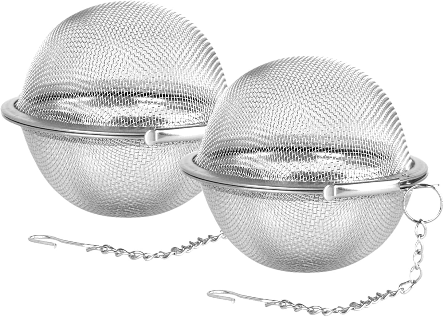 Fu Store 2pcs Stainless Steel Mesh Tea Ball 2.1 Inch Tea Strainers Teas Infuser Strainer Filters for Teas