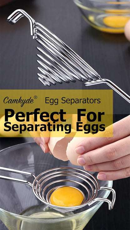 CAMKYDE Egg Separator Food Grade Stainless Steel Egg Yolk White Separation Tool (Red)