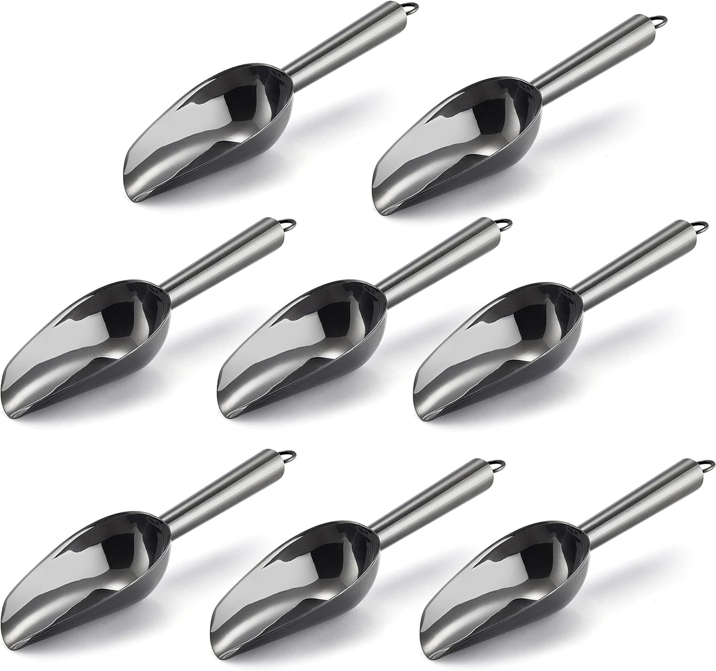 E-far Mini Scoop, 3 Ounce Stainless Steel Kitchen Utility Scoops, Ideal for Candy/Ice Cube/Flour/Sugar/Coffee Bean/Protein Powder, Food Grade & Anti Rust, Easy Clean & Dishwasher Safe (4 Pack)