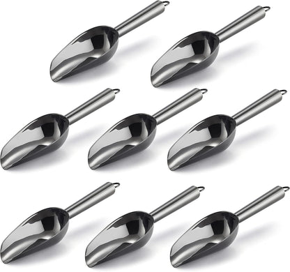 E-far Mini Scoop, 3 Ounce Stainless Steel Kitchen Utility Scoops, Ideal for Candy/Ice Cube/Flour/Sugar/Coffee Bean/Protein Powder, Food Grade & Anti Rust, Easy Clean & Dishwasher Safe (4 Pack)