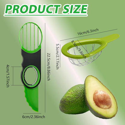 2 Piece Avocado Slicer Set, Includes 3-In-1 Avocado Slicer, Avocado Cutter For Avocado Cutting and Peeling, Dishwasher Safe, Essential Avocado Mashing Kitchen Tool