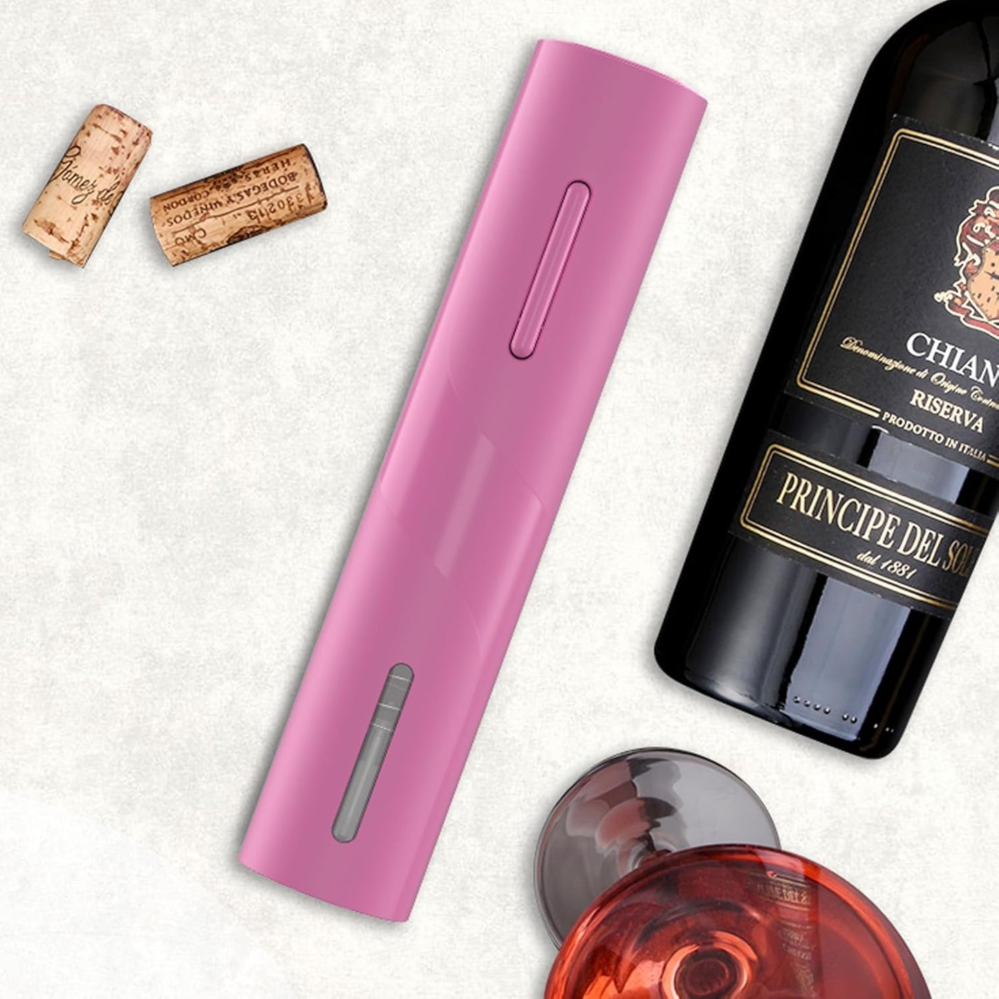 COKUNST Electric Wine Opener, Battery Operated Wine Bottle Openers with Foil Cutter, One-click Button Corkscrew Remover for Home Kitchen Party Wedding