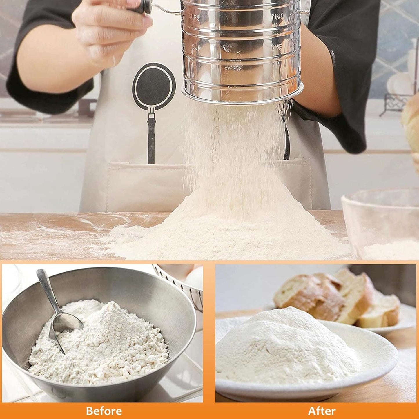HULISEN Stainless Steel Biscuit Cutter Set, Pastry Scraper and Dough Blender, Sturdy & Long-Lasting with Ergonomic Rubber Grip, Professional Baking Dough Tools, Gift Package (3 Pcs/Set)