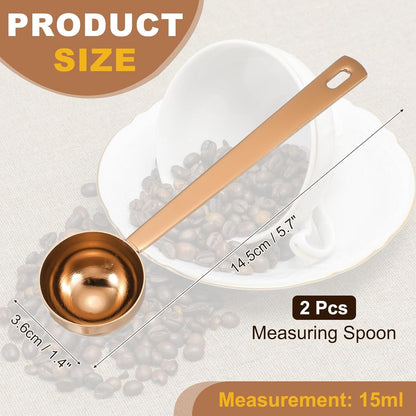 uxcell Measuring Spoon, 15ml Long Handle Table Scoop Teaspoon Coffee Scoop Spoon for Ground Coffee Tea Sugar Cooking Baking, Black