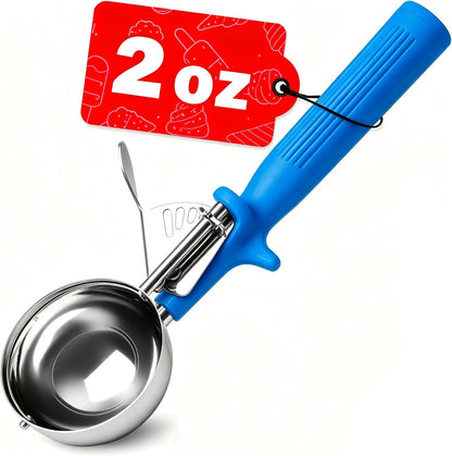 HOMURE H 4 oz Scoop, Large Ice Cream Scoop with Trigger, #8 Disher, Muffin Scoop, Portion Scoop, Cookie Scoop for Baking, Grey Handle, for Making Ice Cream Cookie Muffin Cupcake Mashed Potato