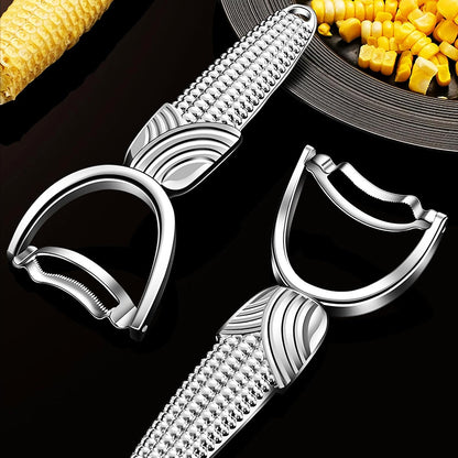 Maxjoy Multifunctional Vegetable Peeler, Zero Flex & Zero Snag, Stainless Steel with Wooden Handle, 2 in 1 Peeler with Bottle Opener for Potato Apple Carrot Fruit