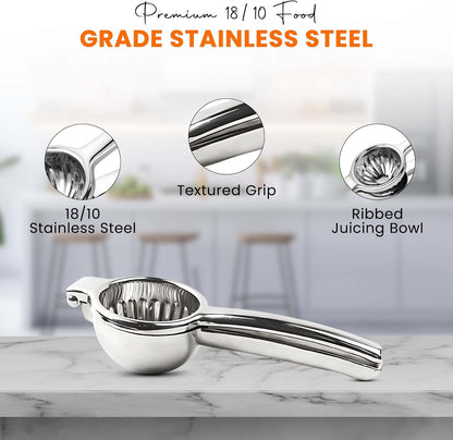 Heavy-Duty Stainless Steel Lemon Squeezer – Handheld Citrus Press for Effortless Juicing