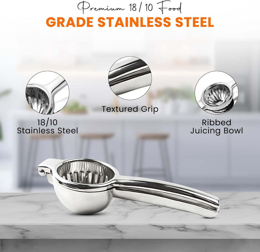 Heavy-Duty Stainless Steel Lemon Squeezer – Handheld Citrus Press for Effortless Juicing